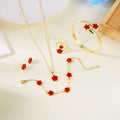 Blumenarmband, Halskette, Ohrringe und Ring-Set