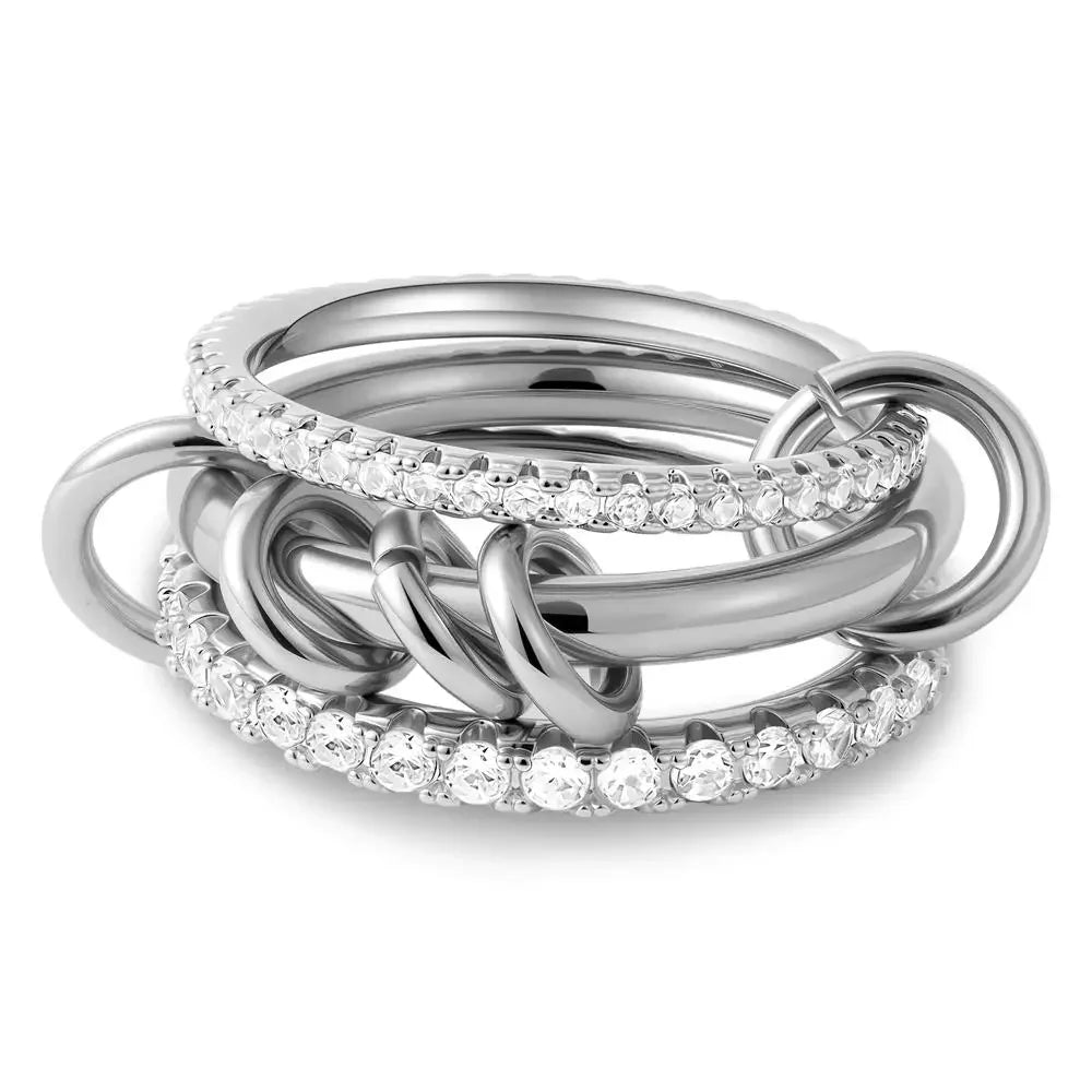 Anillo Multicapa Entrelazado con Circonitas