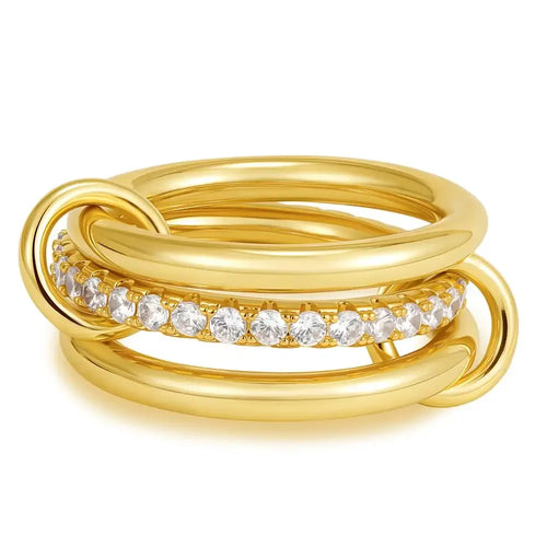 Anillo Multicapa Entrelazado con Circonitas